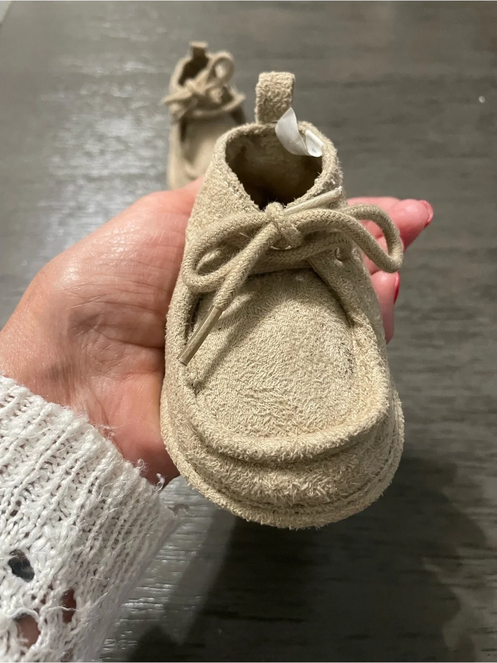 Set of Koala Kids Beige Suede Moccasins size 2 & Brown Sandals size 3